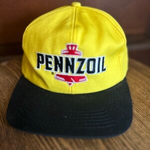 Vintage Pennzoil Yellow and Black SnapBack  Hat Cap